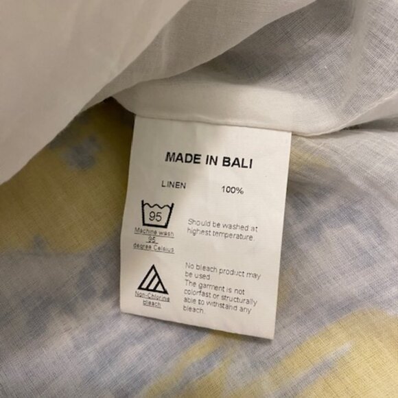 Samantha Sung Sleeveless Blue Yellow Linen Maxi Dress Size 12 - Picture 10 of 11